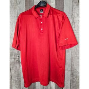 NIKE Sphere Dry RED Golf Short Sleeve Polo SHIRT gift Men's size XL